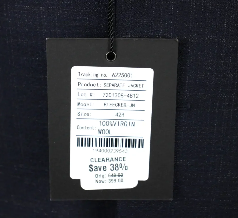 John Varvatos Bleecker Jacket Mens 42 R Navy Crepe Reda Wool Blazer Sport Coat